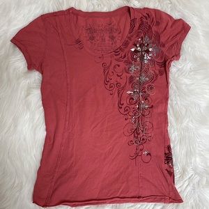 Vintage Manchester Ltd. Exclusive to Buckle, Size Medium, shirt is pink/red